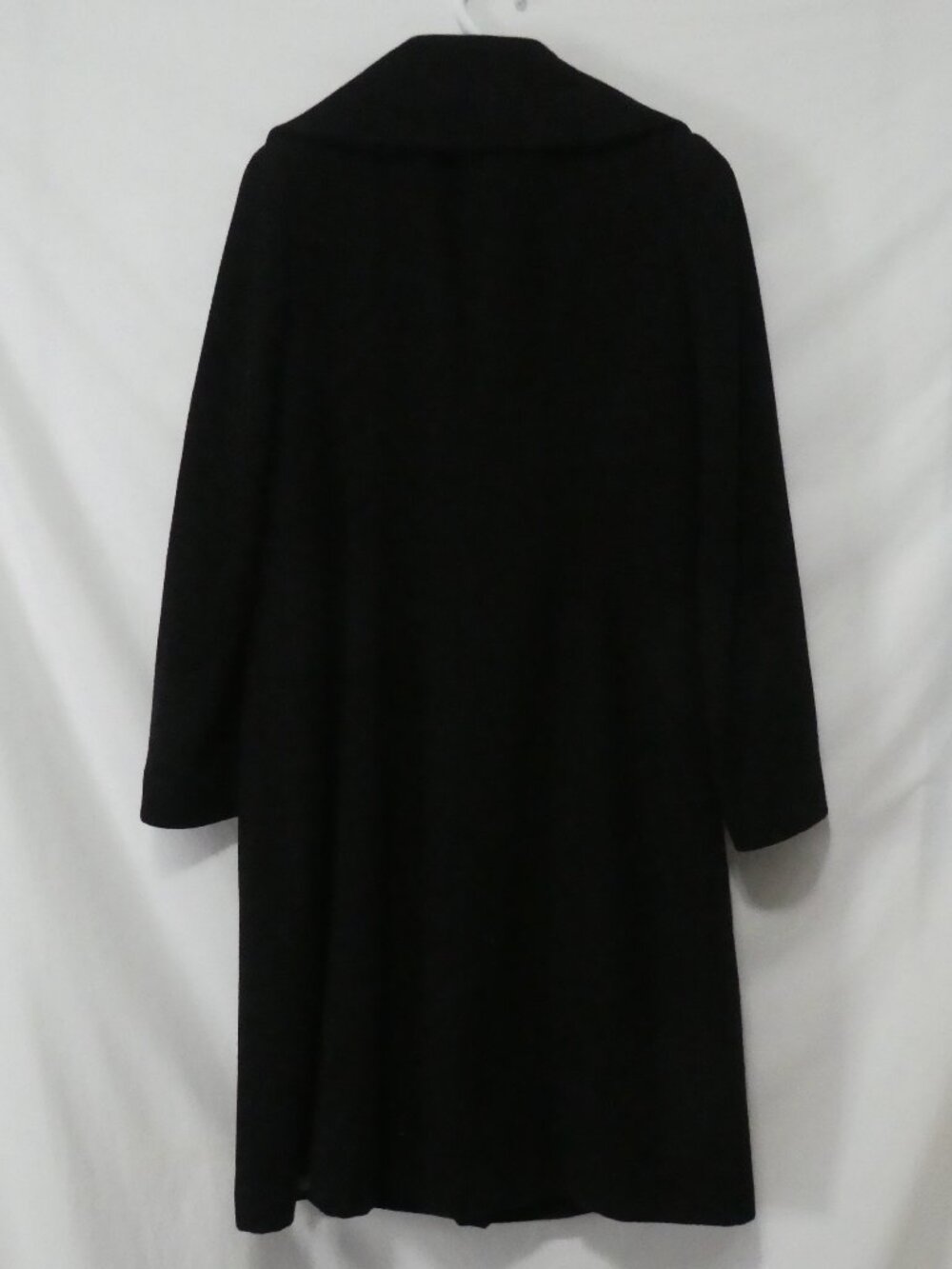 IKE BEHAR Black Wool Blend Shawl Portrait Collar Winter Overcoat Size 6 - Picture 3 of 16